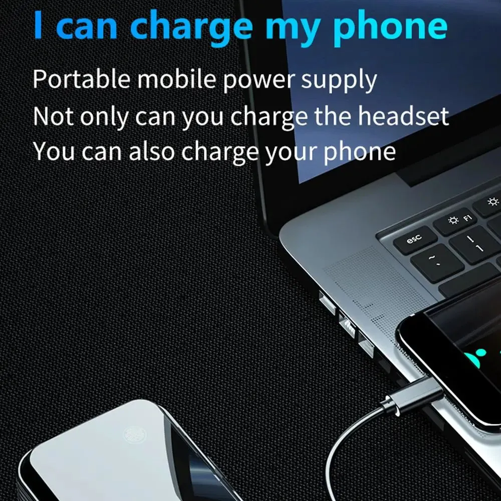 Bluetooth Headset 1200mAh Charging Case LED Power Display Wireless SP