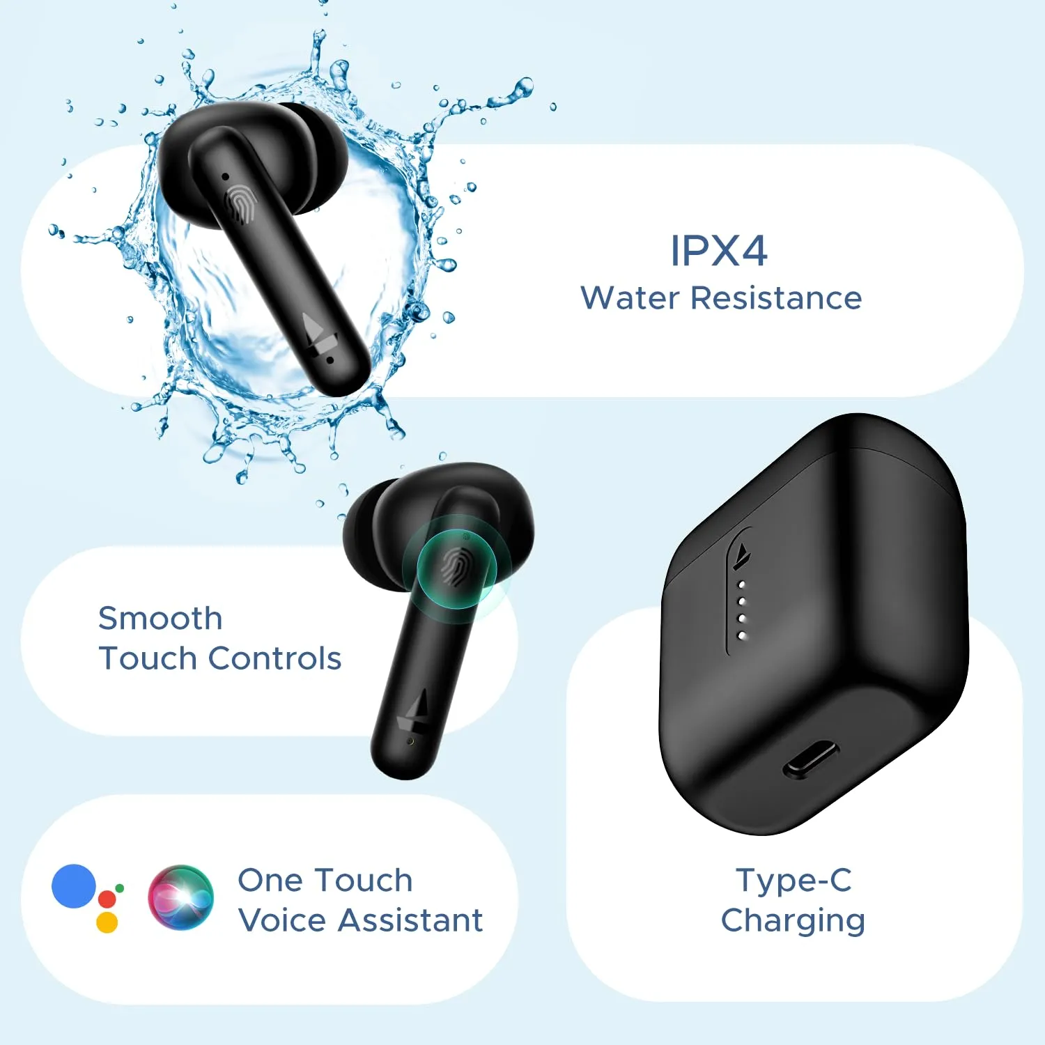 boAt Airdopes 141 Bluetooth Truly Wireless in Ear Ear Buds w/ 42H Playtime,Low Latency Mode for Gaming, ENx Tech, IWP, IPX4 Water Resistance
