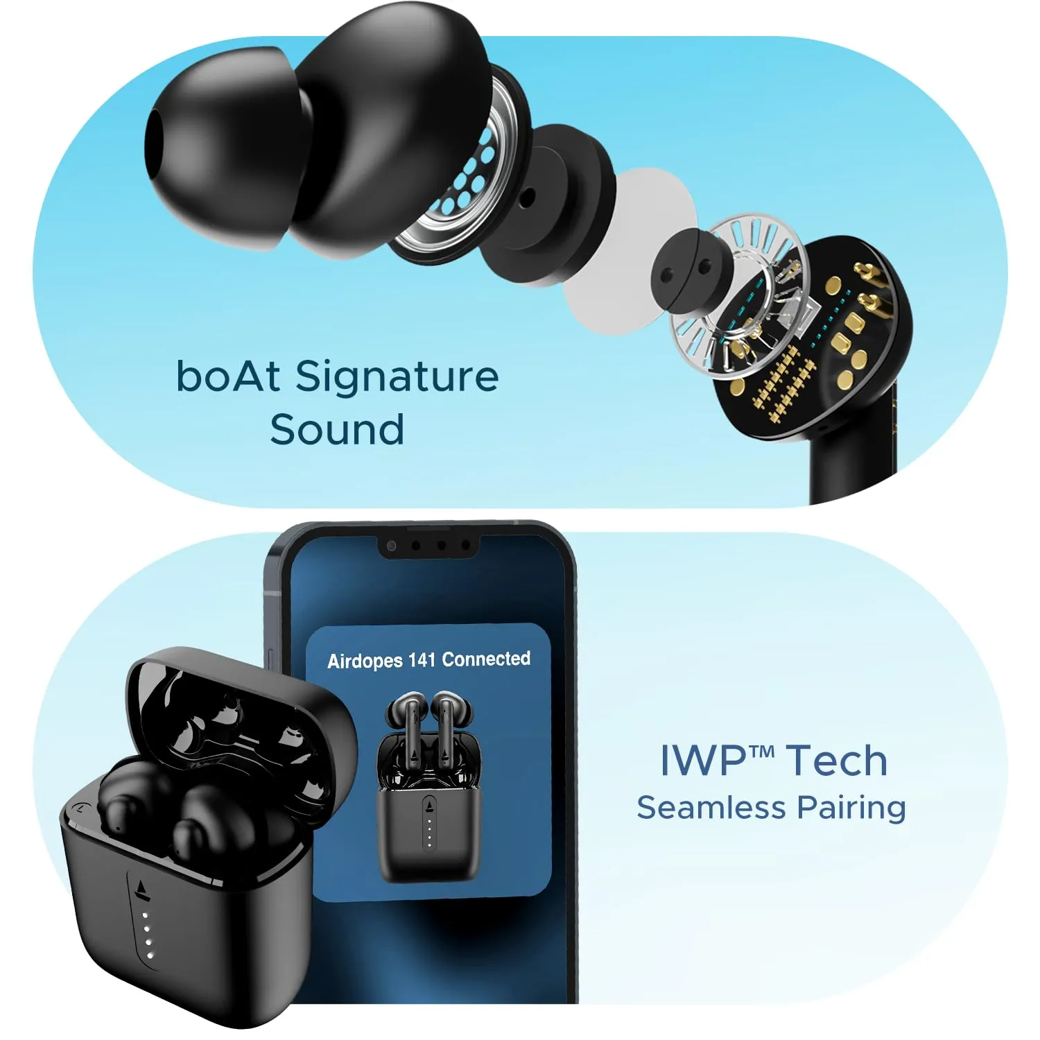 boAt Airdopes 141 Bluetooth Truly Wireless in Ear Ear Buds w/ 42H Playtime,Low Latency Mode for Gaming, ENx Tech, IWP, IPX4 Water Resistance