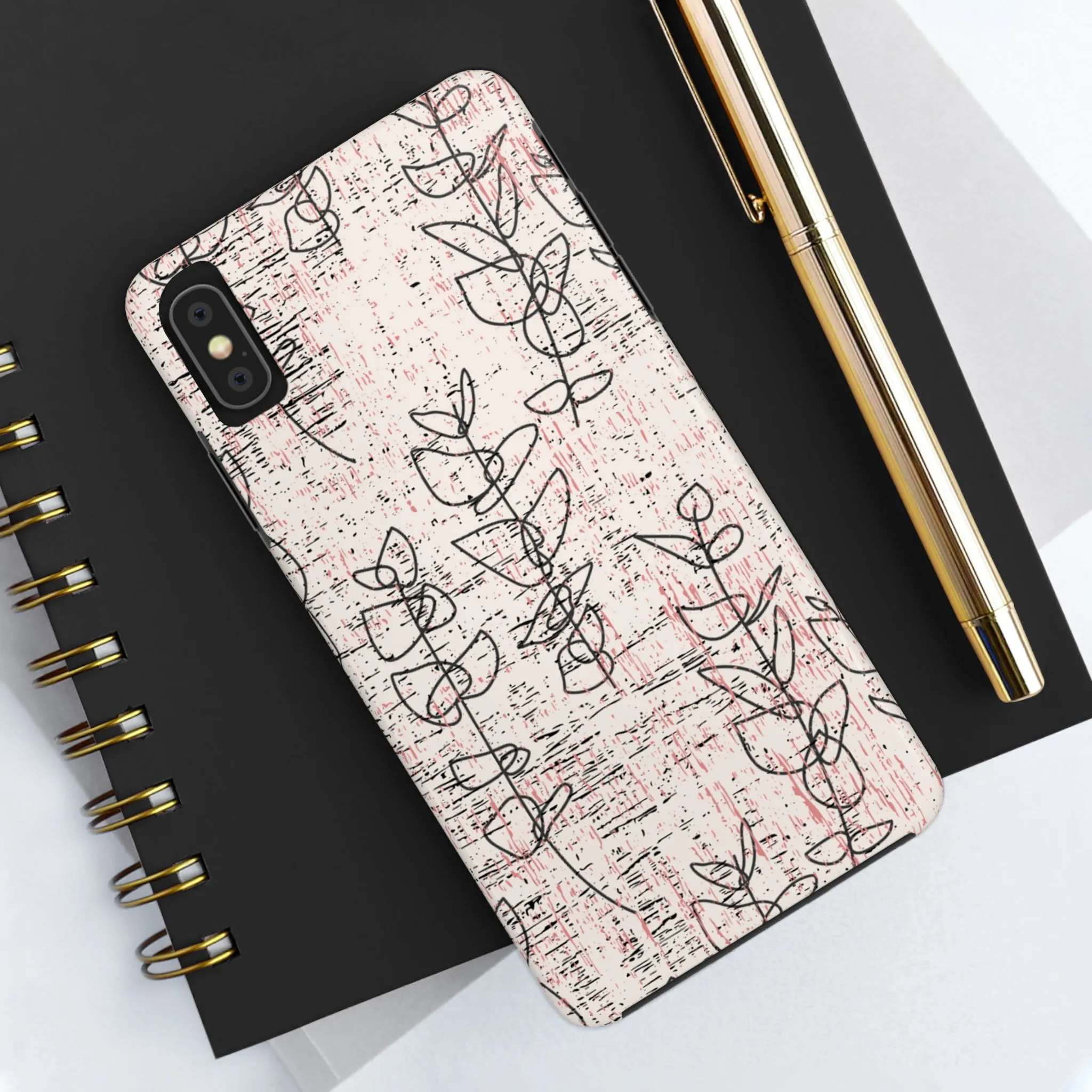Boho Style Black and White Flowers iPhone Case - Chic and Stylish Floral Design Cover