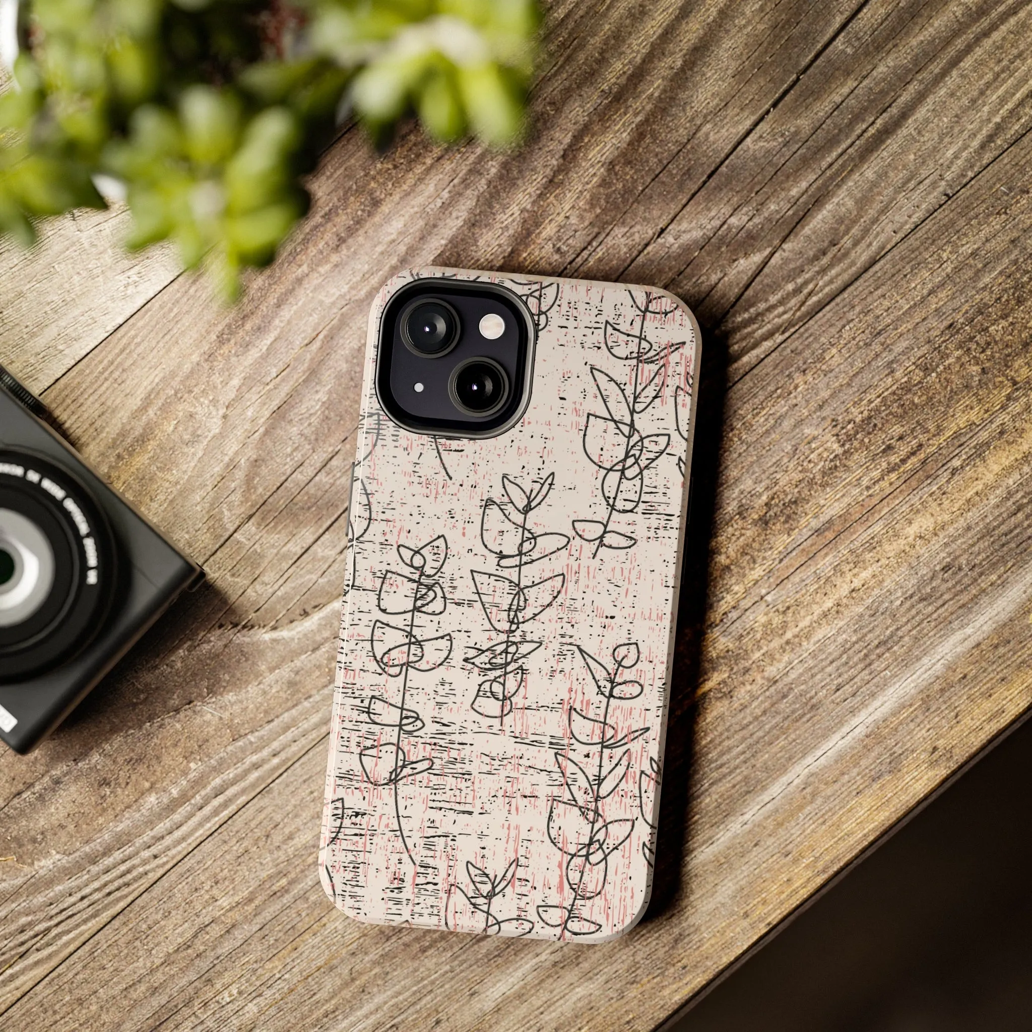 Boho Style Black and White Flowers iPhone Case - Chic and Stylish Floral Design Cover