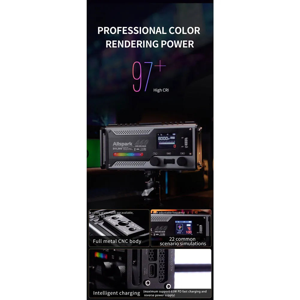 Boling BL-A60 Pocket RGB LED On-Camera Video Light (OPEN BOX)