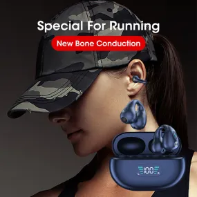 Bone Conduction Headphones TWS Earbuds Ear Clip Bluetooth 5.3 In-Ear Bass HIFI
