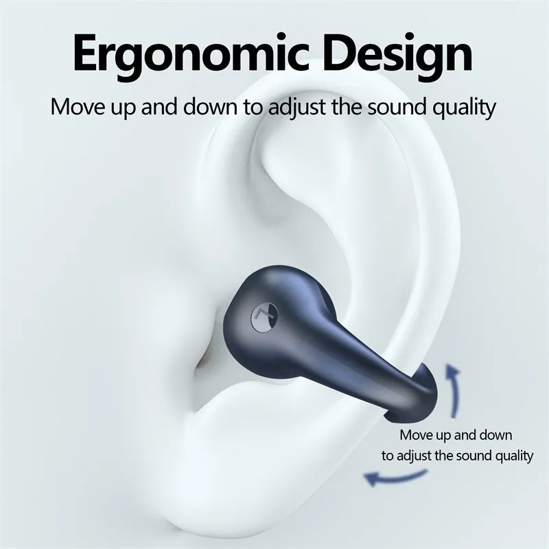 Bone Conduction Headphones TWS Earbuds Ear Clip Bluetooth 5.3 In-Ear Bass HIFI