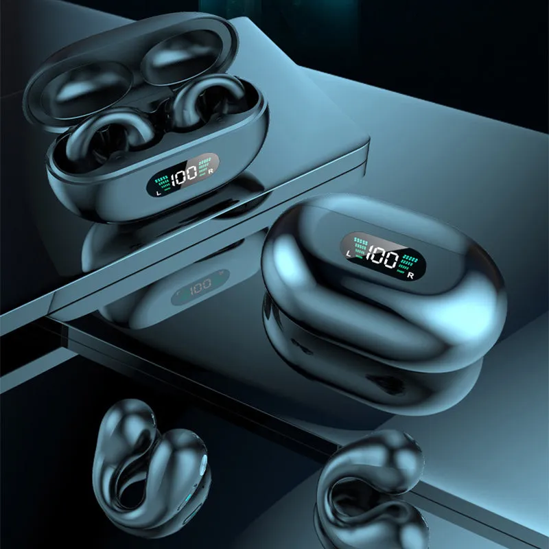 Bone Conduction Headphones TWS Earbuds Ear Clip Bluetooth 5.3 In-Ear Bass HIFI