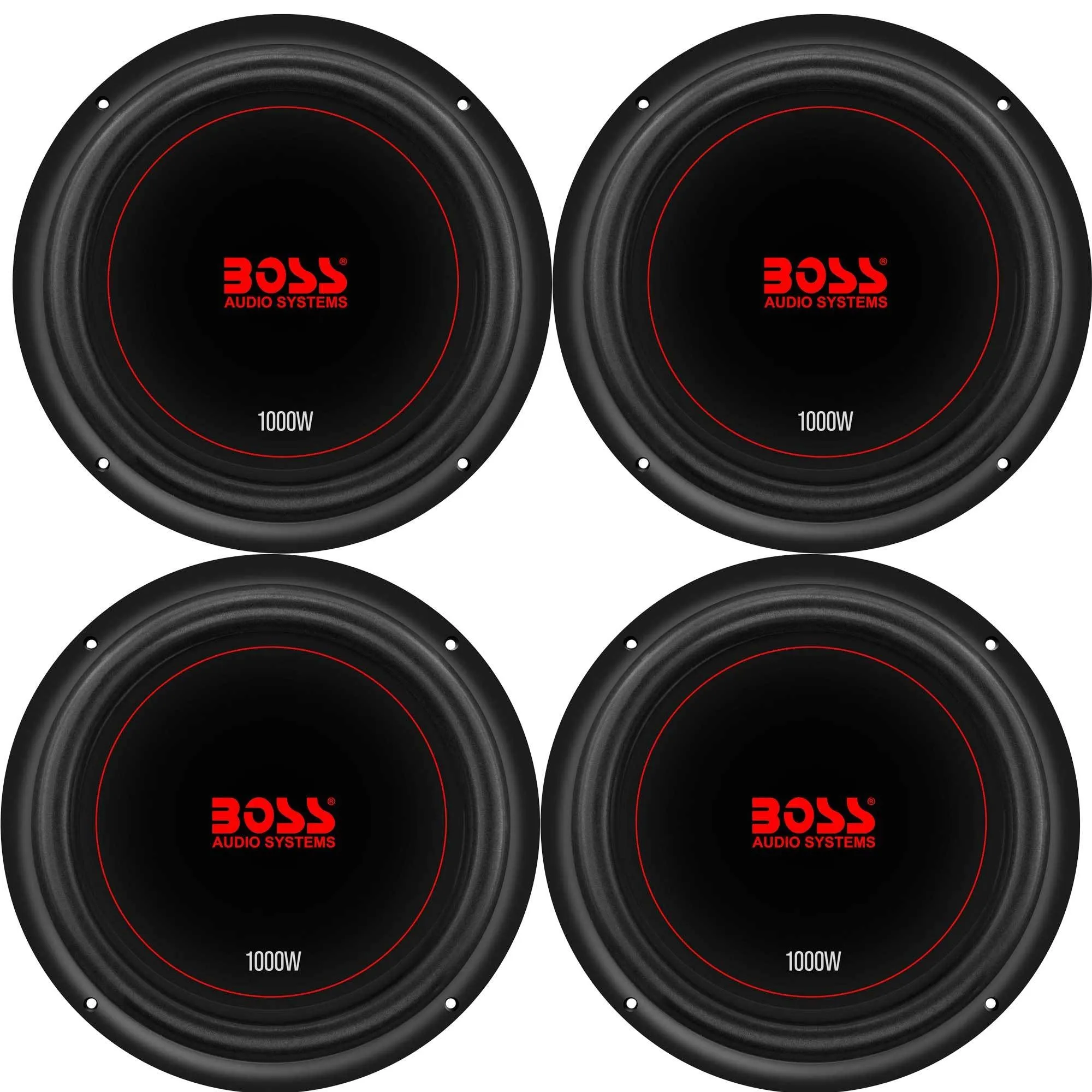 Boss Chaos Exxtreme 10" 1000W Dual Voice Coil 4 Ohm Car Audio Subwoofer (4 Pack)