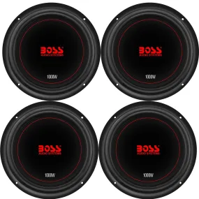 Boss Chaos Exxtreme 10" 1000W Dual Voice Coil 4 Ohm Car Audio Subwoofer (4 Pack)