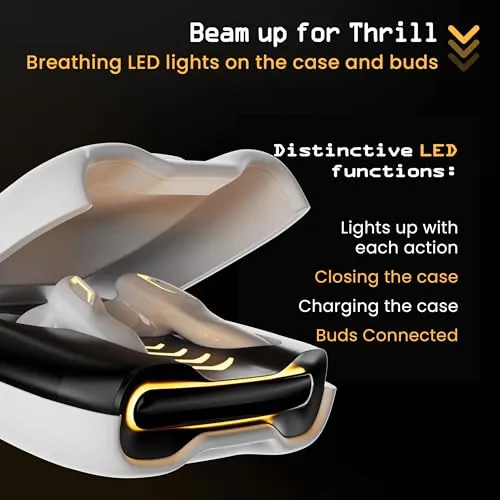 Boult Audio UFO Truly Wireless in Ear Earbuds with 48H Playtime, Built-in App Support, 45ms Low Latency Gaming, 4 Mics ENC, Breathing LEDs, 13mm Bass Drivers