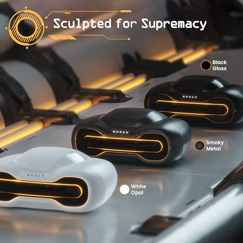 Boult Audio UFO Truly Wireless in Ear Earbuds with 48H Playtime, Built-in App Support, 45ms Low Latency Gaming, 4 Mics ENC, Breathing LEDs, 13mm Bass Drivers