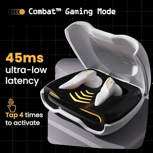 Boult Audio UFO Truly Wireless in Ear Earbuds with 48H Playtime, Built-in App Support, 45ms Low Latency Gaming, 4 Mics ENC, Breathing LEDs, 13mm Bass Drivers