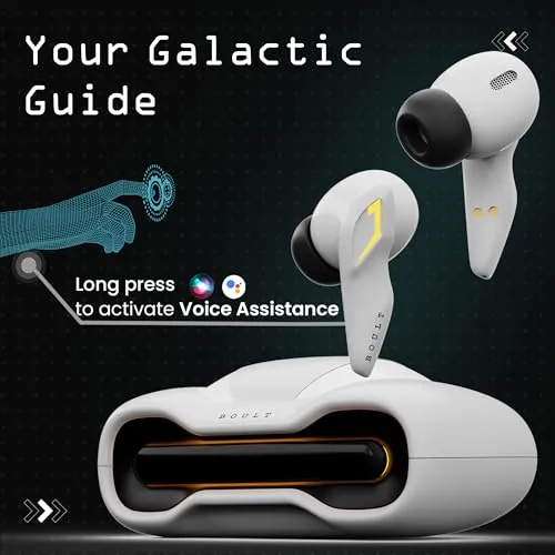 Boult Audio UFO Truly Wireless in Ear Earbuds with 48H Playtime, Built-in App Support, 45ms Low Latency Gaming, 4 Mics ENC, Breathing LEDs, 13mm Bass Drivers