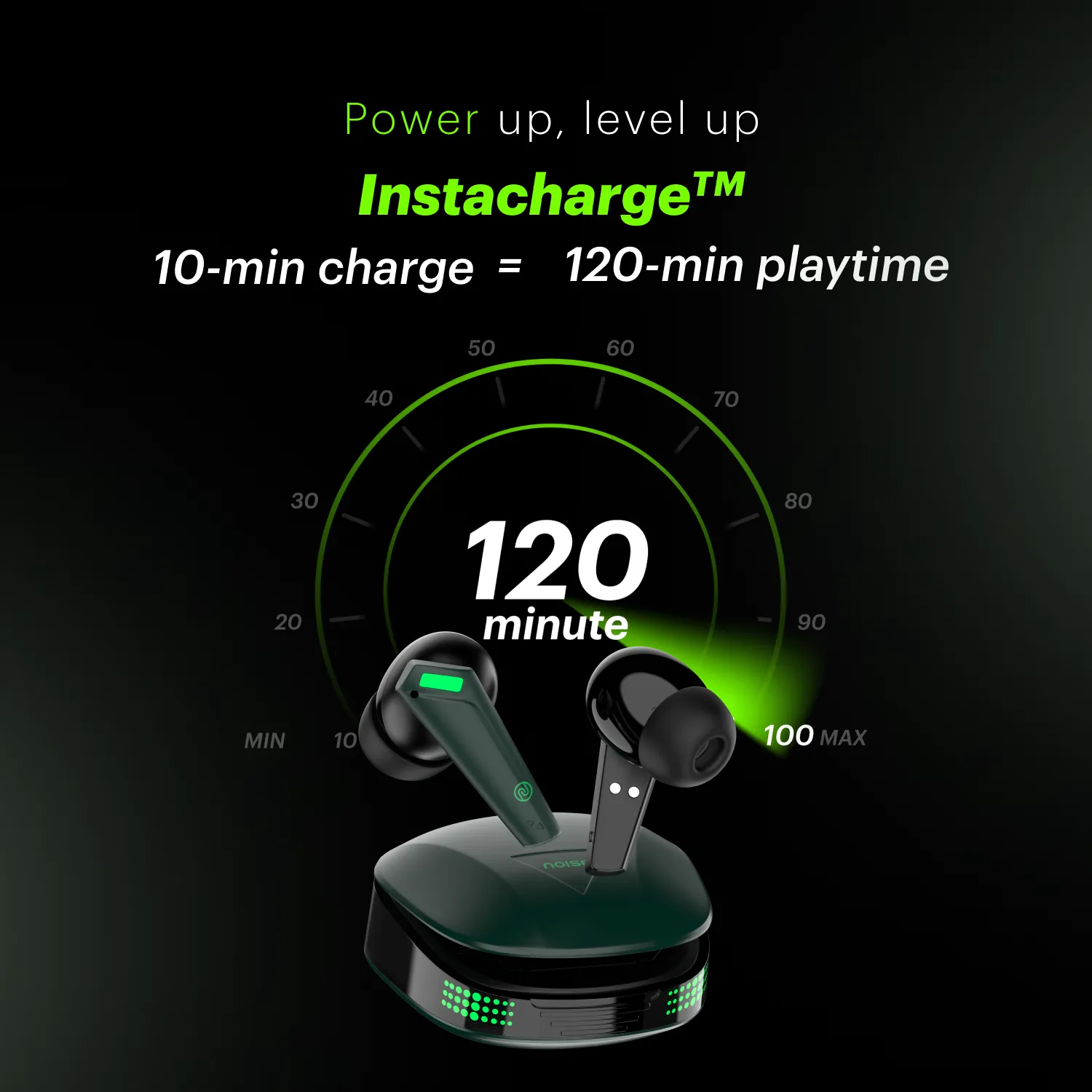 Buds Combat Z In-Ear Truly Wireless Gaming Earbuds with 35ms Low Latency, 50H of Playtime, Instacharge (10 min = 120 min), 10mm Driver,BT v5.3