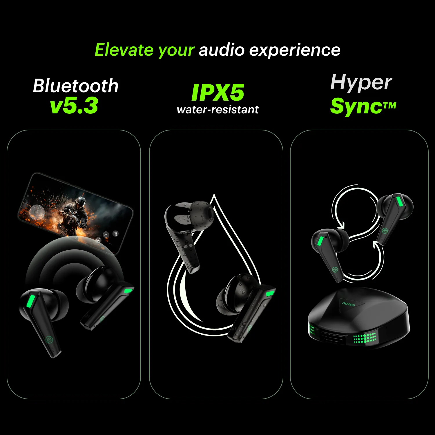 Buds Combat Z In-Ear Truly Wireless Gaming Earbuds with 35ms Low Latency, 50H of Playtime, Instacharge (10 min = 120 min), 10mm Driver,BT v5.3