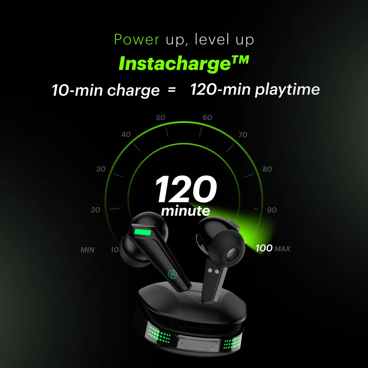 Buds Combat Z In-Ear Truly Wireless Gaming Earbuds with 35ms Low Latency, 50H of Playtime, Instacharge (10 min = 120 min), 10mm Driver,BT v5.3