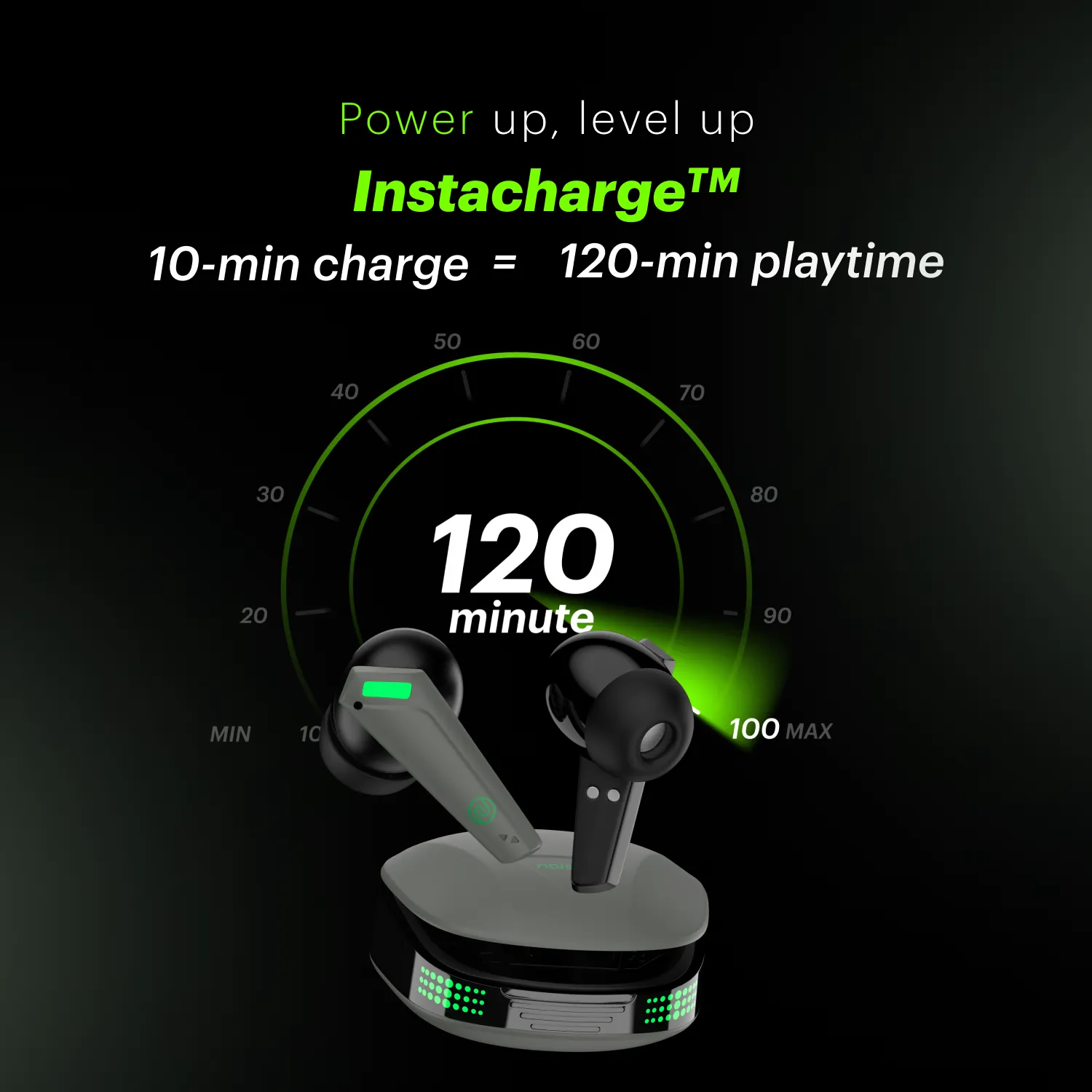 Buds Combat Z In-Ear Truly Wireless Gaming Earbuds with 35ms Low Latency, 50H of Playtime, Instacharge (10 min = 120 min), 10mm Driver,BT v5.3