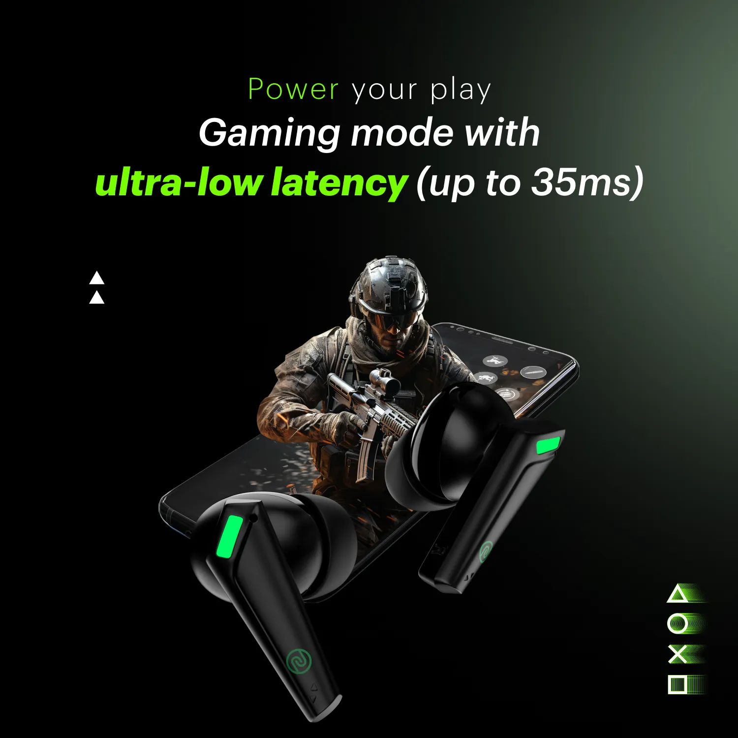 Buds Combat Z In-Ear Truly Wireless Gaming Earbuds with 35ms Low Latency, 50H of Playtime, Instacharge (10 min = 120 min), 10mm Driver,BT v5.3