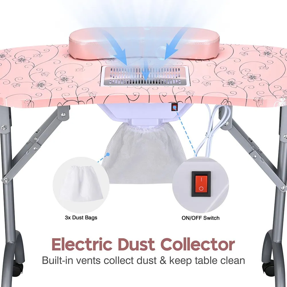 Byootique Mobile Manicure Table with Dust Collector