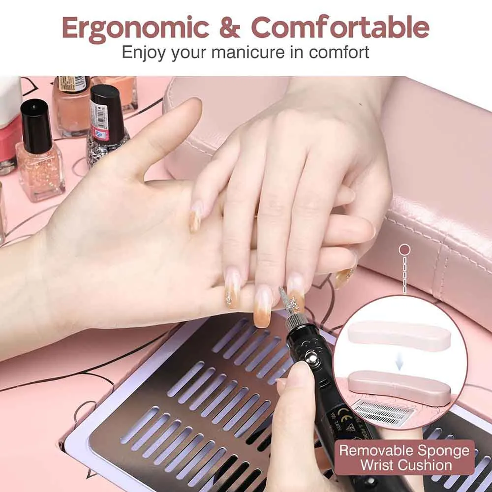 Byootique Mobile Manicure Table with Dust Collector