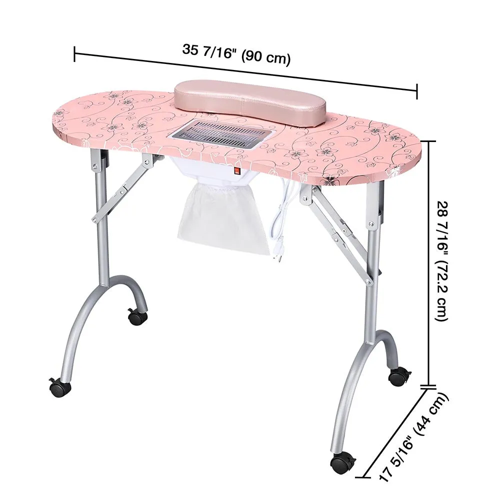 Byootique Mobile Manicure Table with Dust Collector