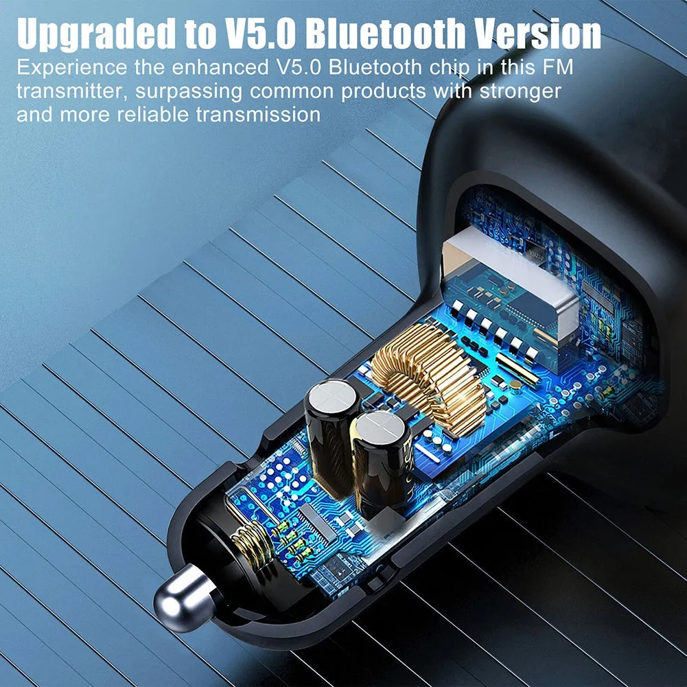 C26 FM Transmitter For Car Bluetooth 5.0 Hands-free Call RGB