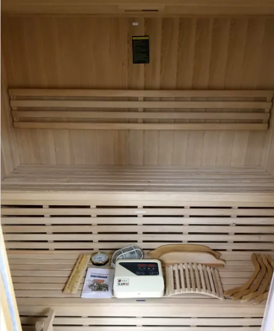 Canadian Hemlock Indoor Wet Dry Traditional  Steam Sauna Spa for 4 to 6 Person - Harvia Vega 6KW