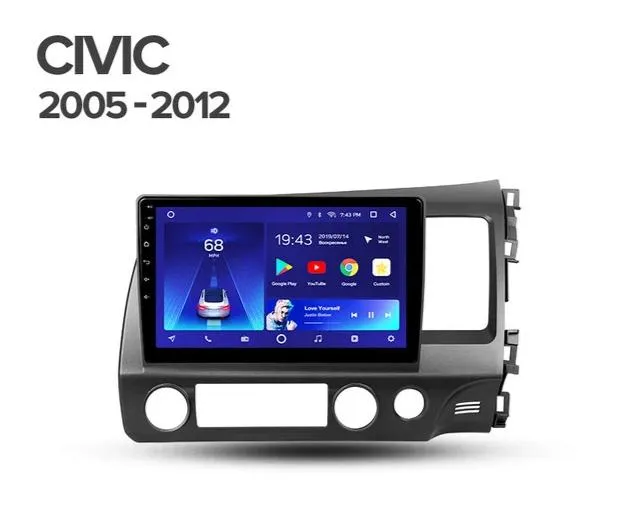 Car Dealz 10.2" Android 10.0 Honda Civic 8 FK FN FD 2005-2012 w CAM In Dash Plus OEM Fascia