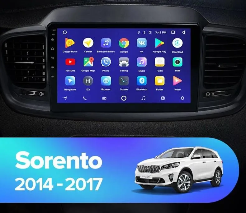 Car Dealz 10.2" Android 10.0 Kia Sorento UM 2014-2017 w CAM In Dash Plus OEM Fascia