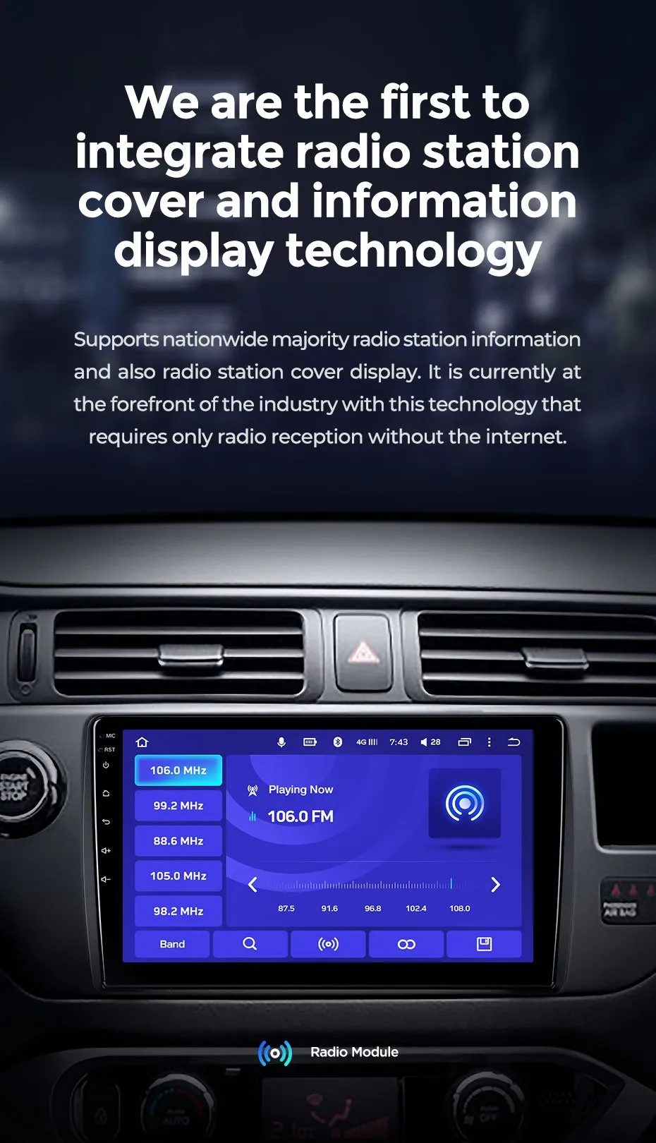 Car Dealz 10.2" Android 10.0 Kia Sorento UM 2014-2017 w CAM In Dash Plus OEM Fascia