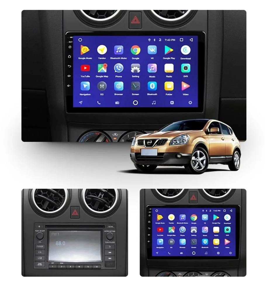 Car Dealz 10.2" Android 10.0 Nissan Qashqai 1 J10 2006-2013 In Dash Plus OEM Fascia
