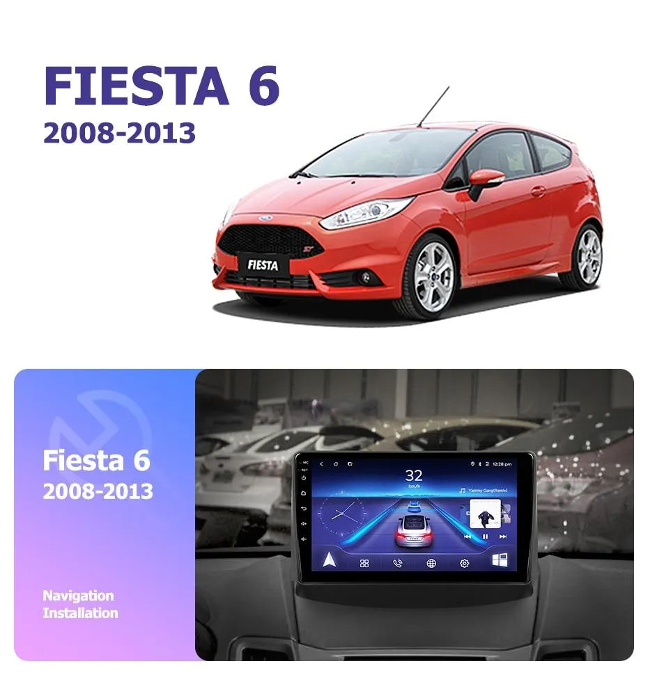 Car Dealz 9" Android 10.0 Ford Fiesta 6 Mk VI 2008-2013 w CAM In Dash Plus OEM Fascia