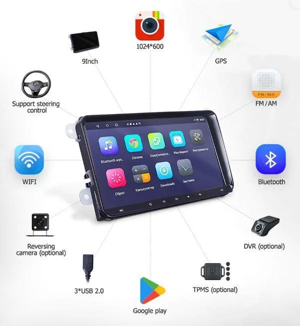 Car Dealz 9" Android 10.0 Ford Fiesta 6 Mk VI 2008-2013 w CAM In Dash Plus OEM Fascia