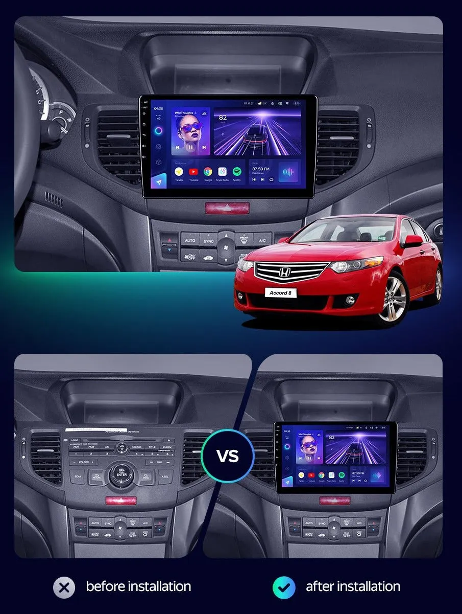 Car Dealz Elite 4G Data Model 10.2" Android 12.0 For Honda Accord 8 2008 - 2012 In Dash Plus OEM Fascia