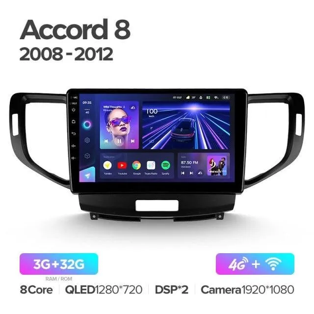 Car Dealz Elite 4G Data Model 10.2" Android 12.0 For Honda Accord 8 2008 - 2012 In Dash Plus OEM Fascia
