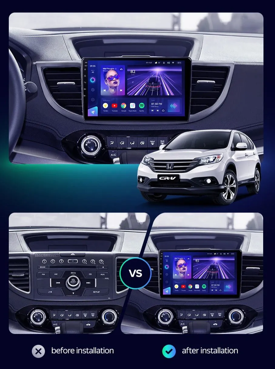 Car Dealz Elite 4G Data Model 10.2" Android 12.0 For Honda CRV 2011 - 2018 In Dash Plus OEM Fascia