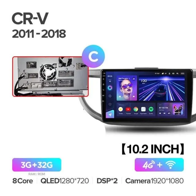 Car Dealz Elite 4G Data Model 10.2" Android 12.0 For Honda CRV 2011 - 2018 In Dash Plus OEM Fascia
