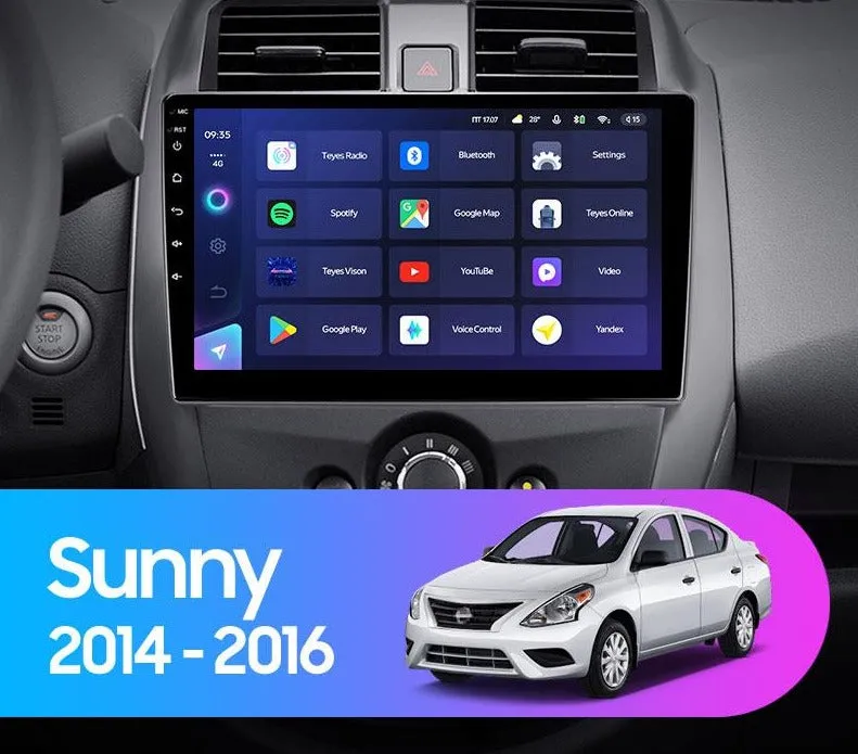 Car Dealz Elite 4G Data Model 10.2" Android 12.0 For Nissan Sunny 2014 - 2016 In Dash Plus OEM Fascia