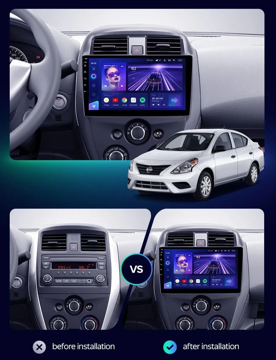 Car Dealz Elite 4G Data Model 10.2" Android 12.0 For Nissan Sunny 2014 - 2016 In Dash Plus OEM Fascia