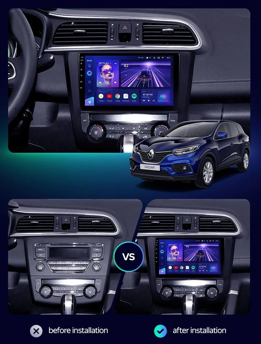 Car Dealz Elite 4G Data Model 10.2" Android 12.0 For Renault Kadjar 2015-2017 In Dash Plus OEM Fascia