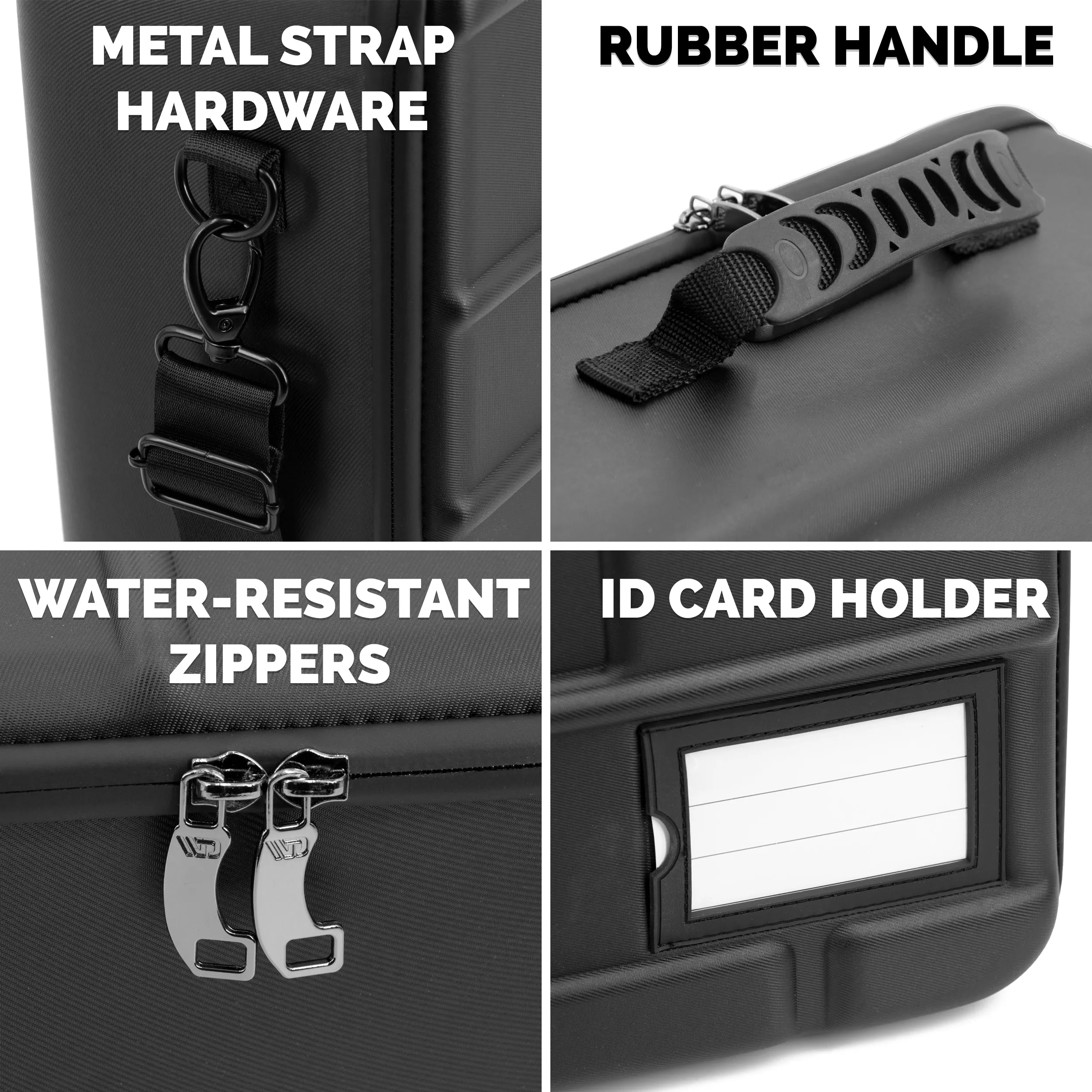CASEMATIX Rock Collection Travel Case with Programmable Lock - 144 Slot Rock Collection Box with Four Trays, Crystal Storage Case with Shoulder Strap