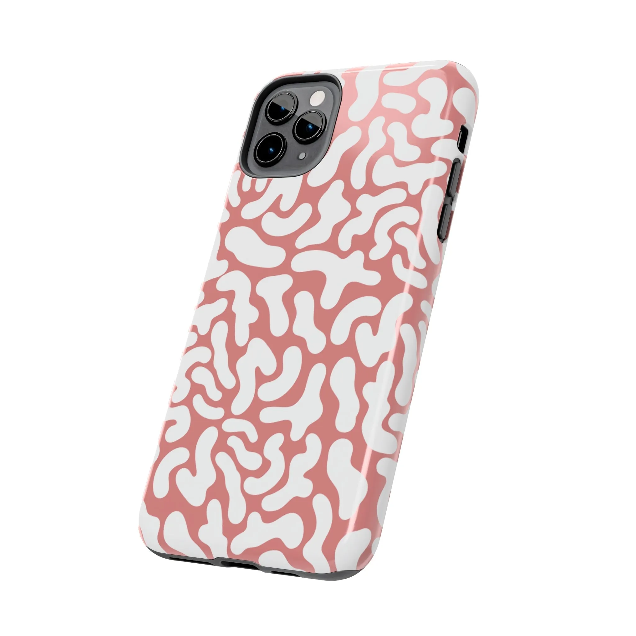 Chic Pink and White Pattern Cell Phone Cover: Stylish Device Protection