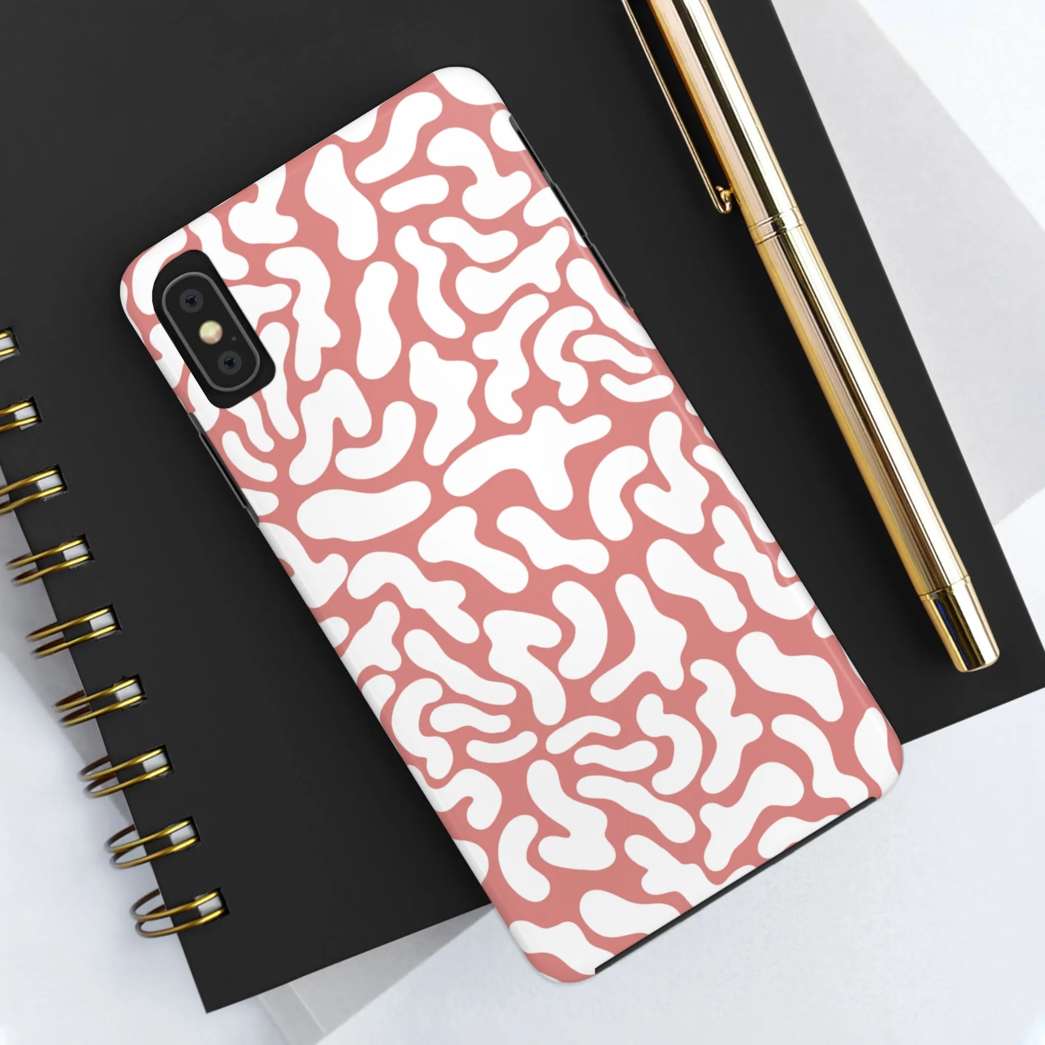 Chic Pink and White Pattern Cell Phone Cover: Stylish Device Protection