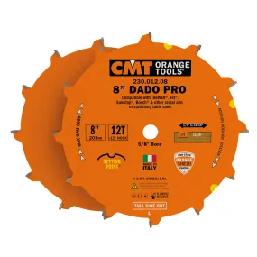 CMT 230.012.08 Dado Pro Set, 8-Inch x 12 Teeth FTG ATB Grind with 5/8-Inch Bore