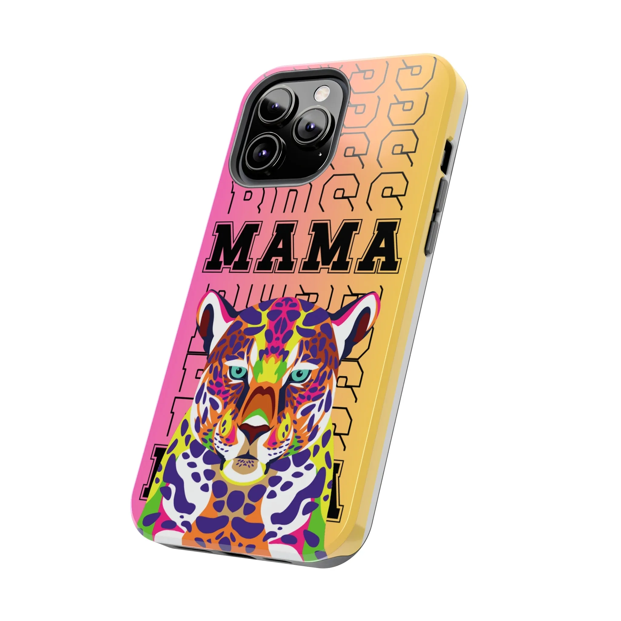 Colorful Cheetah 'Boss Mama' iPhone Case - Stylish and Empowering Protective Cover
