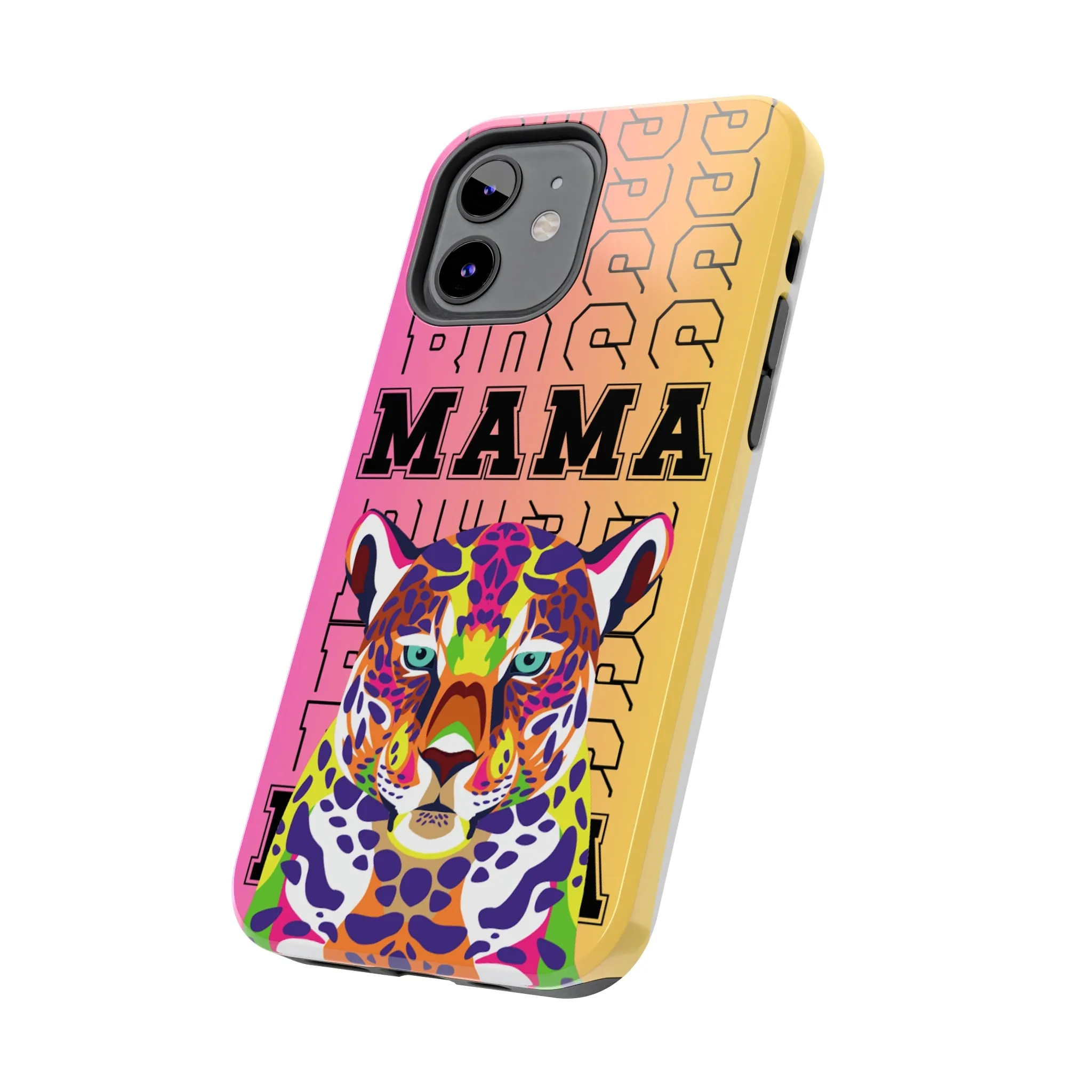 Colorful Cheetah 'Boss Mama' iPhone Case - Stylish and Empowering Protective Cover