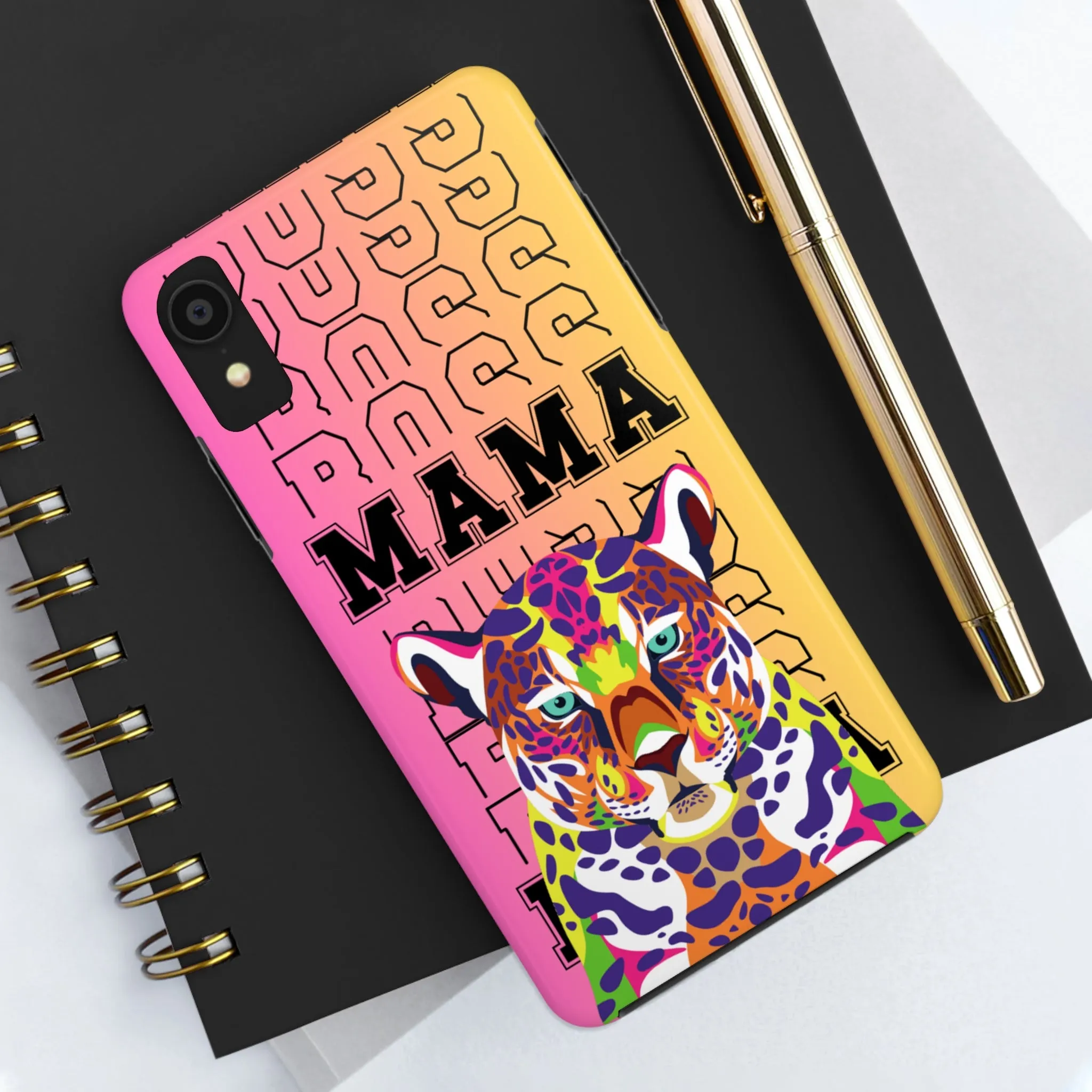 Colorful Cheetah 'Boss Mama' iPhone Case - Stylish and Empowering Protective Cover