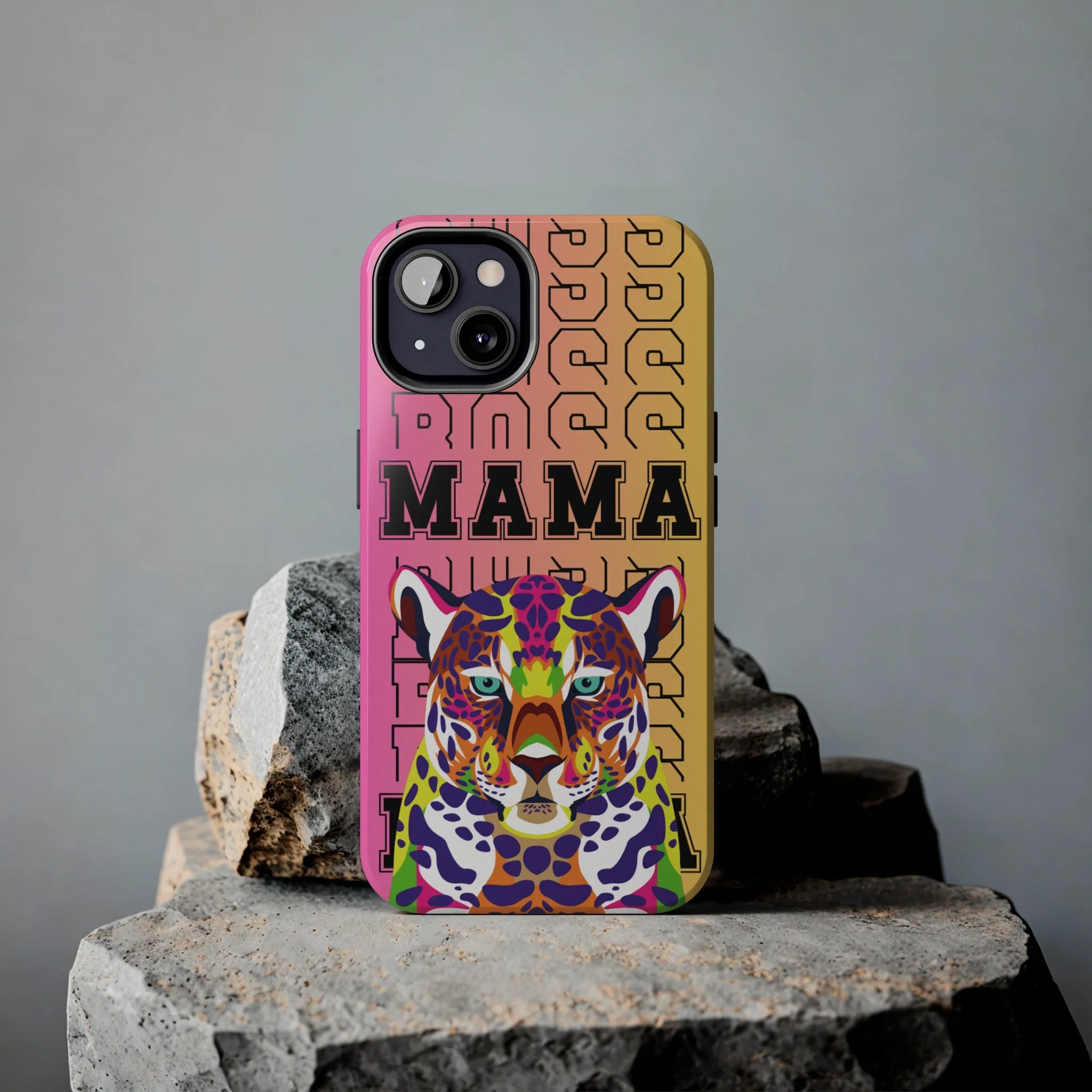 Colorful Cheetah 'Boss Mama' iPhone Case - Stylish and Empowering Protective Cover
