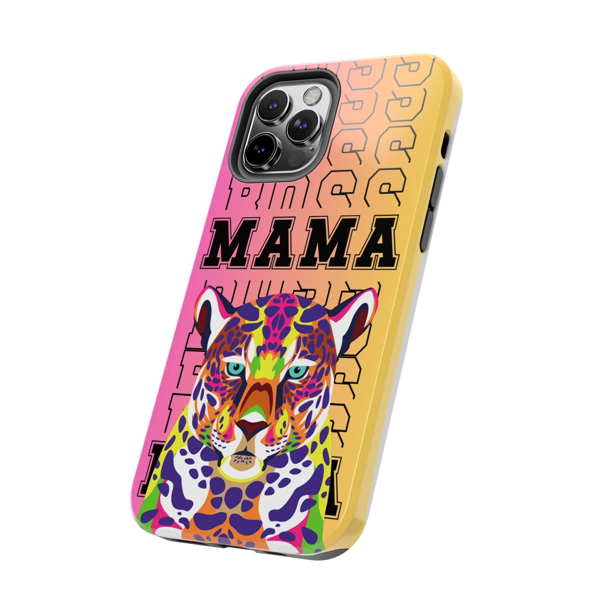 Colorful Cheetah 'Boss Mama' iPhone Case - Stylish and Empowering Protective Cover