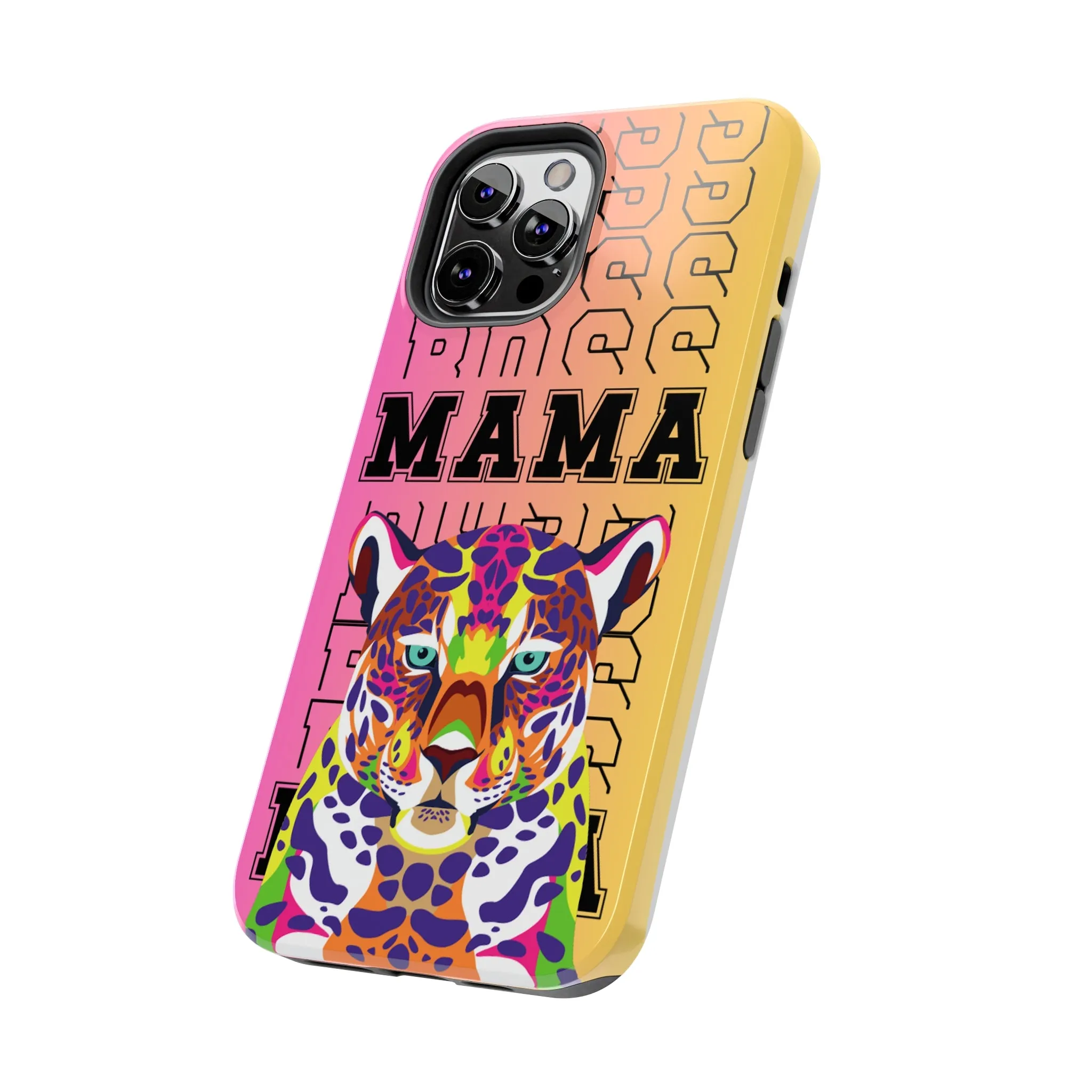 Colorful Cheetah 'Boss Mama' iPhone Case - Stylish and Empowering Protective Cover