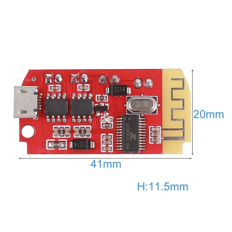 CT14 Bluetooth 4.2 F Class 5W 5W Stereo Audio Amplifier Module with Onboard Micro-USB battery Charging