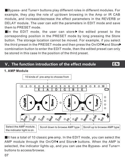 Cuvave H8 Portable Electric Guitar Amplifier Built-in Delay Tuner Phaser Reverb Effect IR Cabinet Guitar Plug